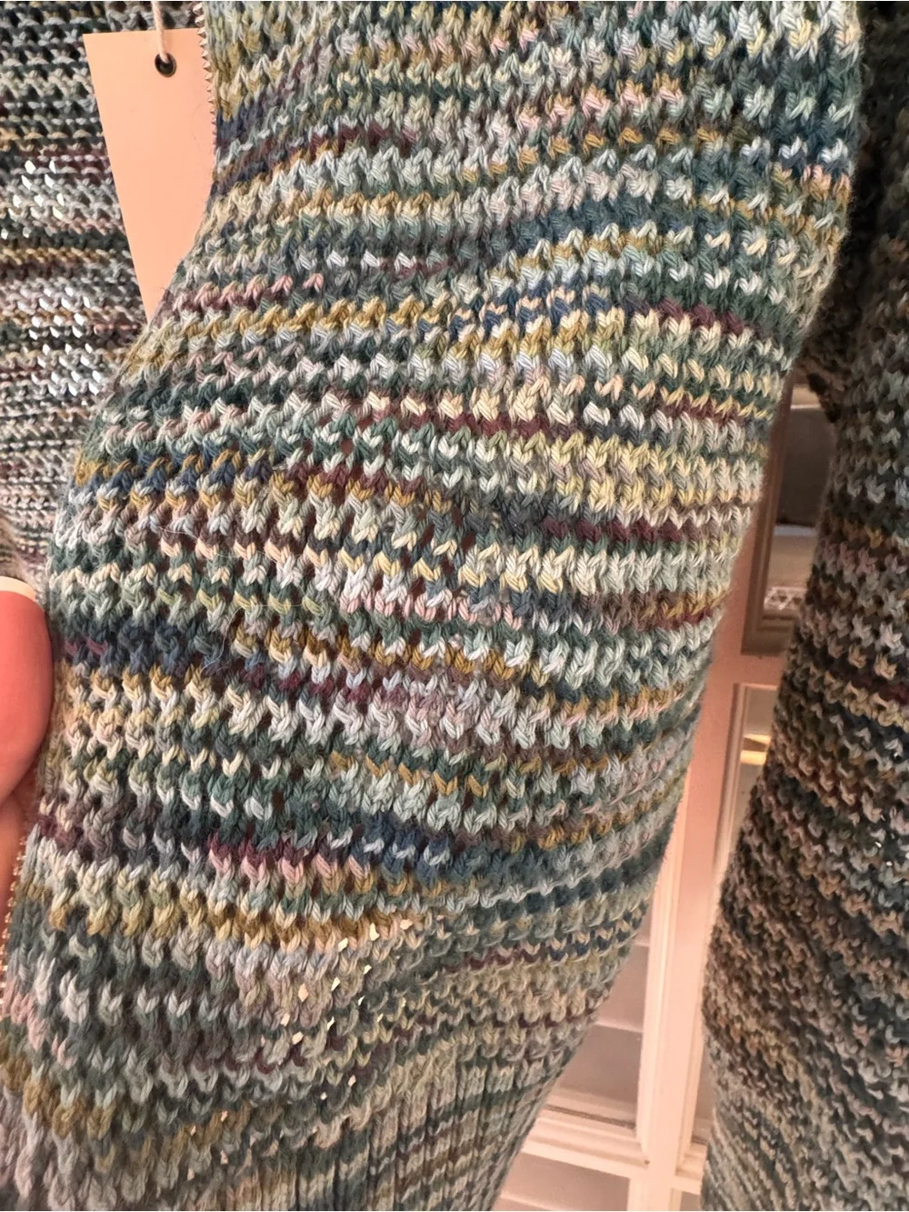 NSF Teal and Gray Knit Zip Hoodie
